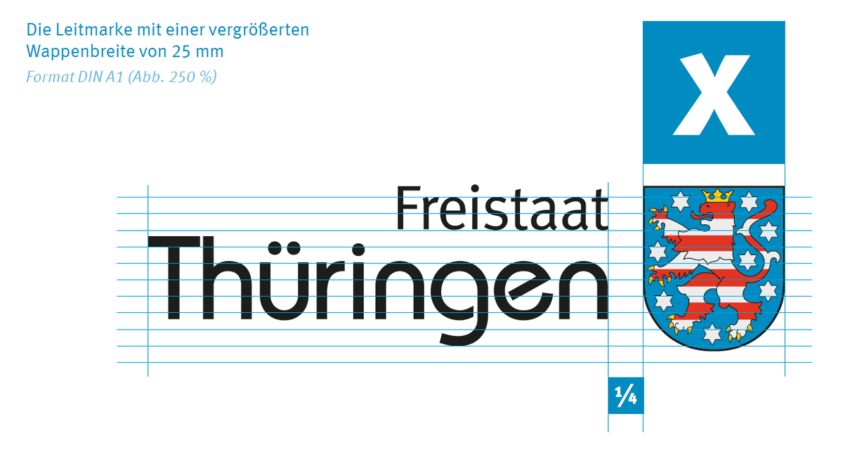 Die Leitmarke mit einer vergrößerten Wappenbreite von 25mm