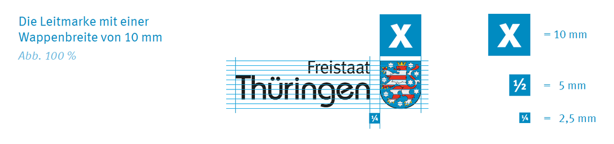 Die Leitmarke mit einer Wappenbreite von 10mm