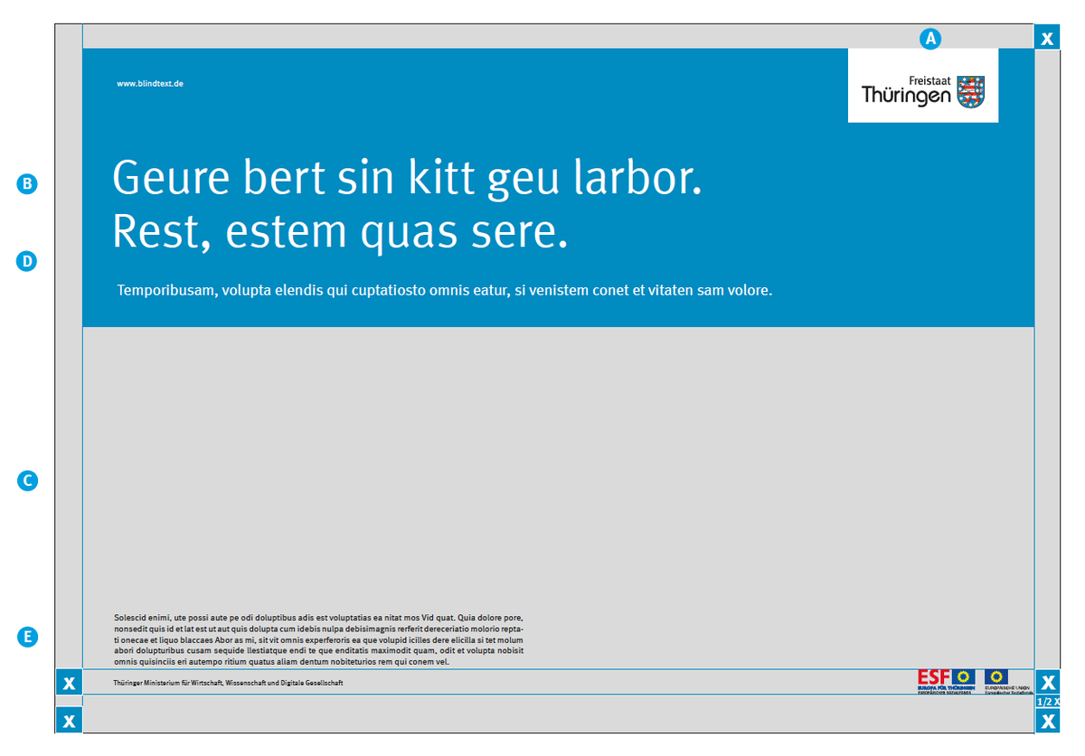 Anzeige doppelseitig Vermaßung - Maße