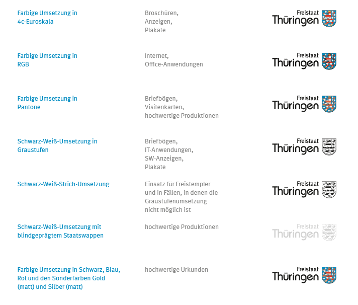 Übersicht Logo Farbvarianten