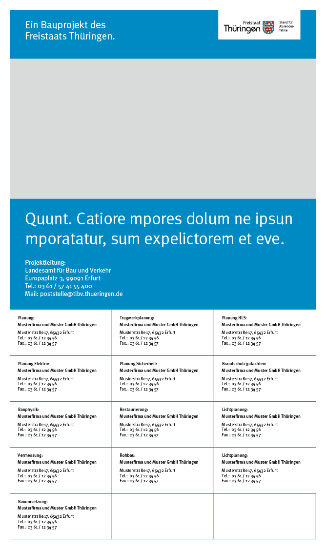 Aufbau eines Bauschildes