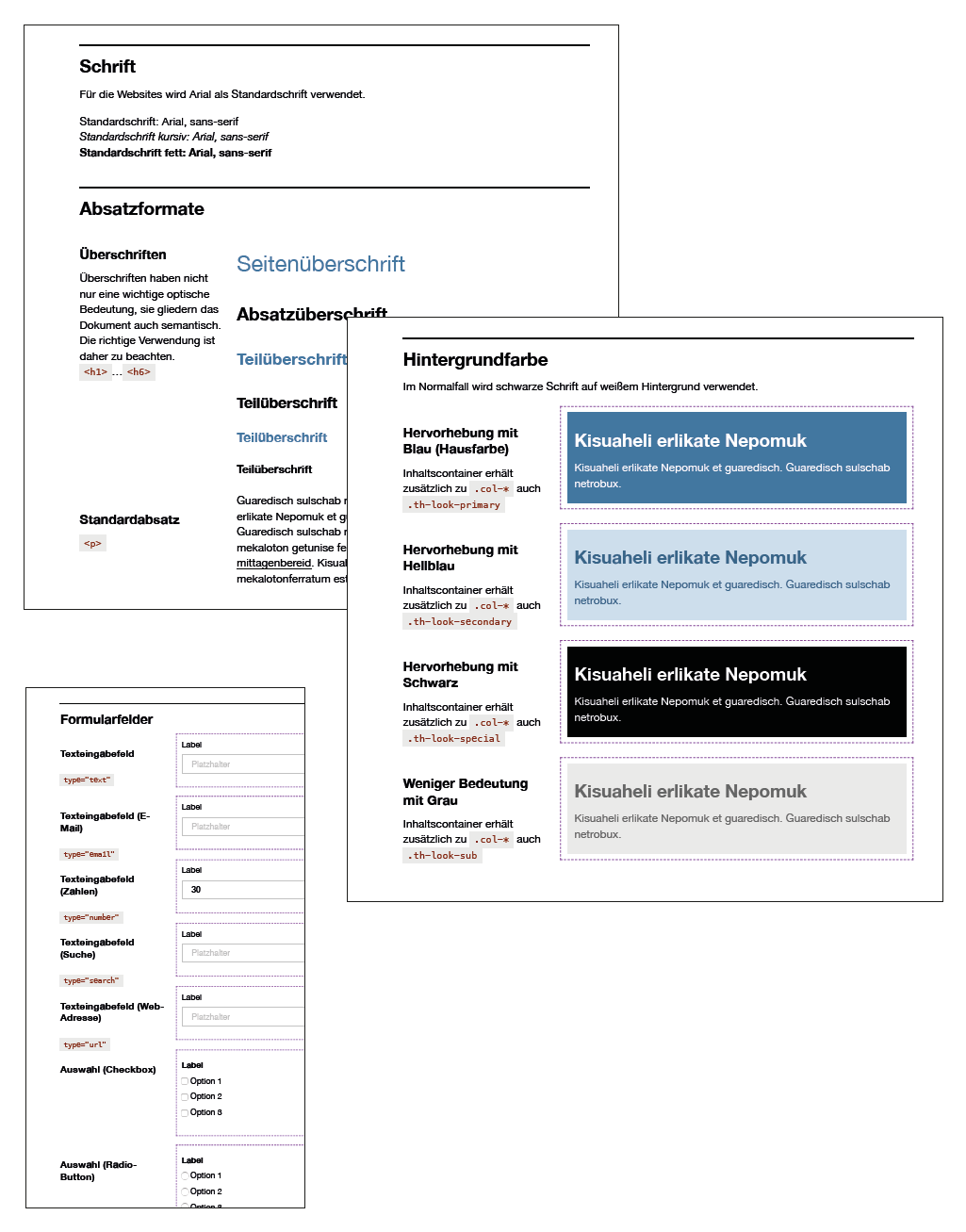 Online Stylequide - Beispiele