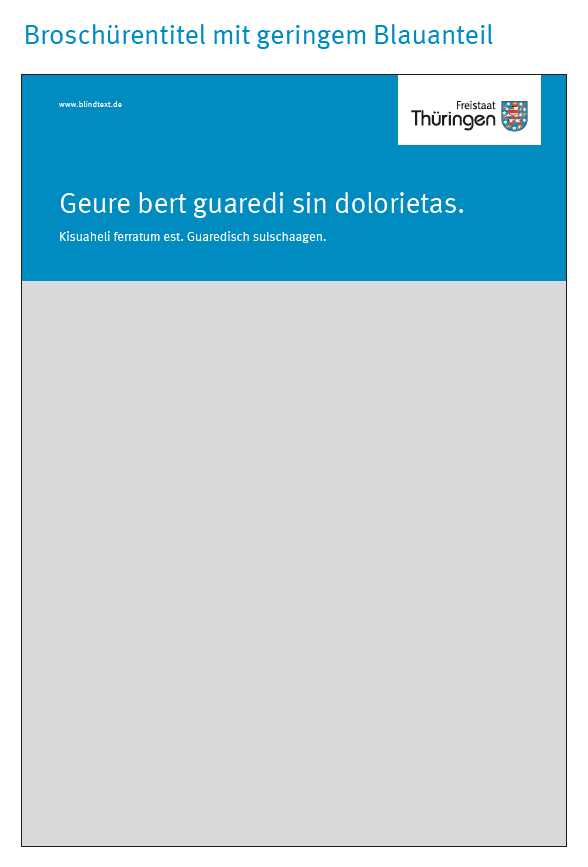 Broschürentitel mit geringem Blauanteil