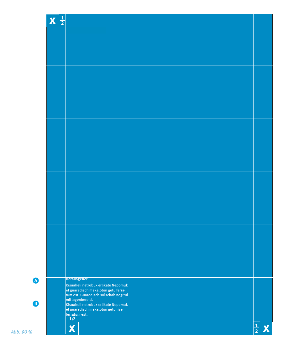 Rückseite ohne Bildmotiv (Vermaßung)