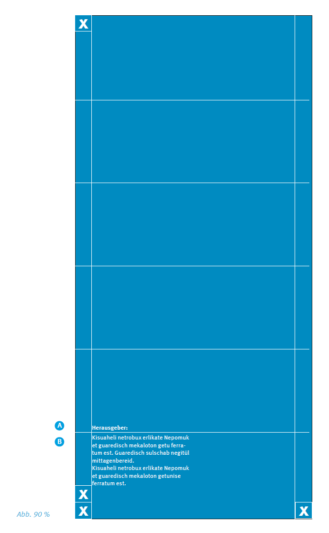 Rückseite ohne Bildmotiv (Vermaßung)