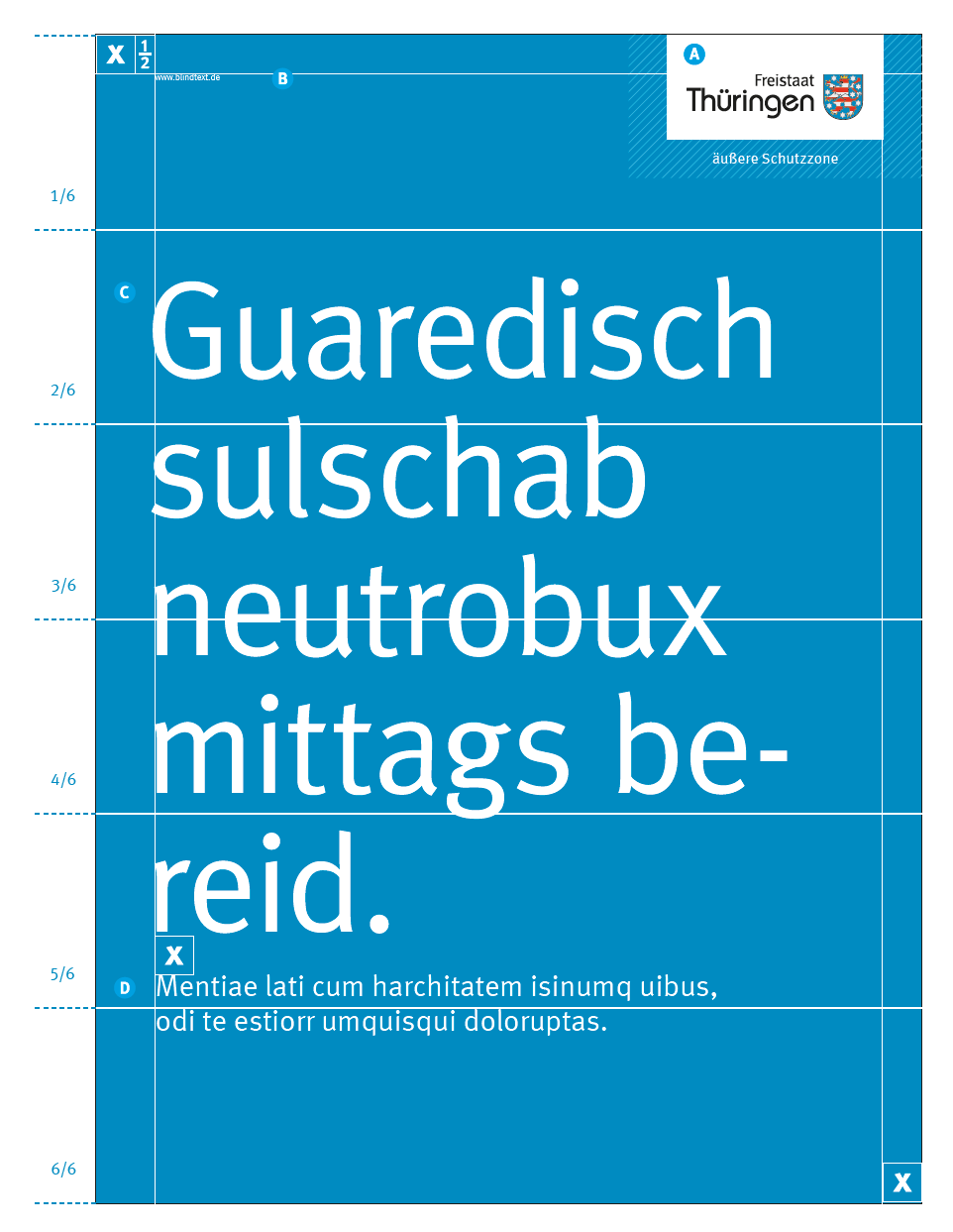 Titelseite ohne Bildmotiv (Vermaßung)