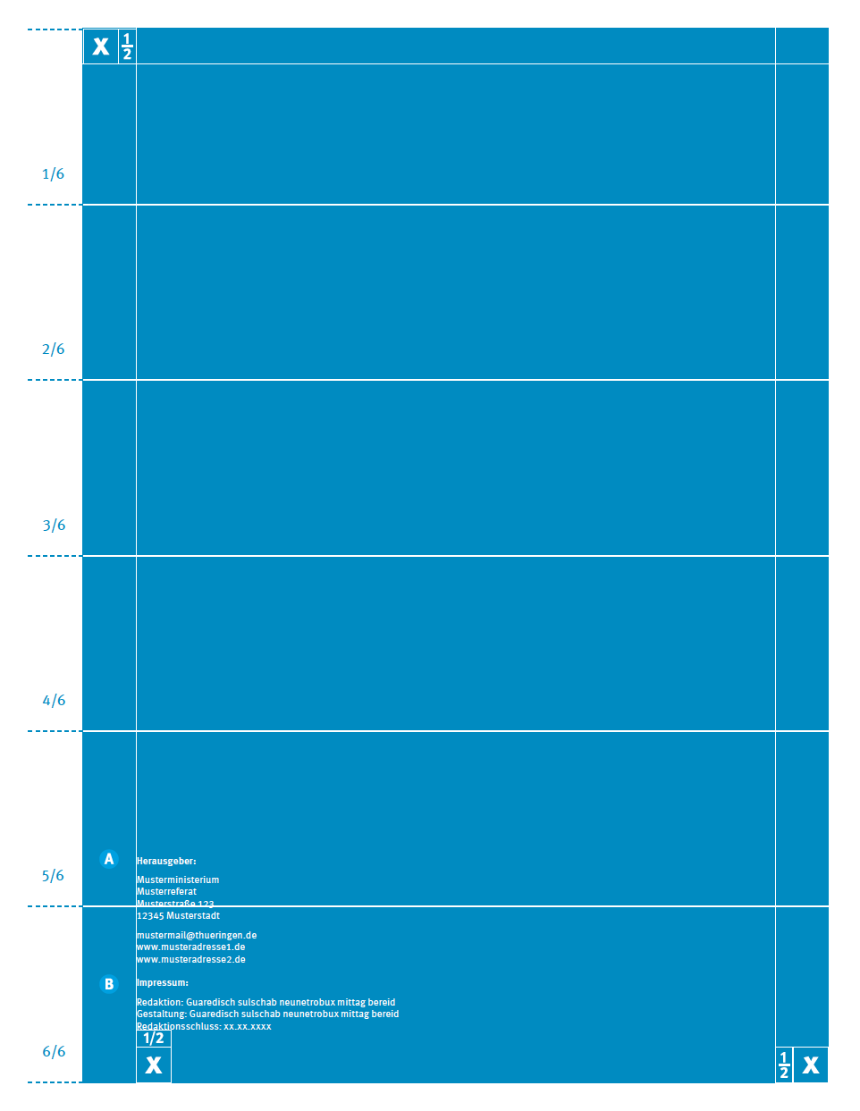 Rückseite ohne Bildmotiv (Vermaßung)