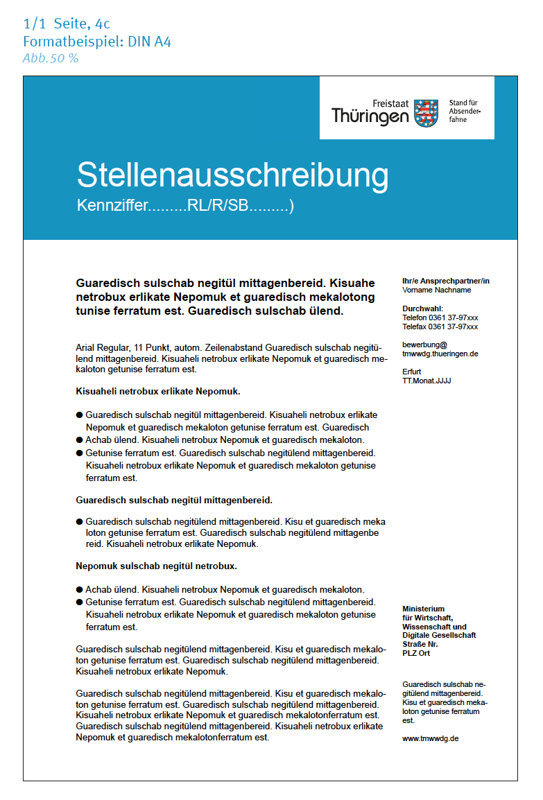 Stellenanzeige DIN A4