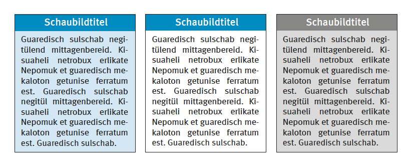 Schaubild mit drei Spalten