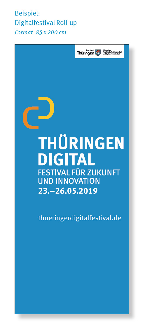 Beispiel: Digitalfestival Roll-up Format: 85 x 200 cm