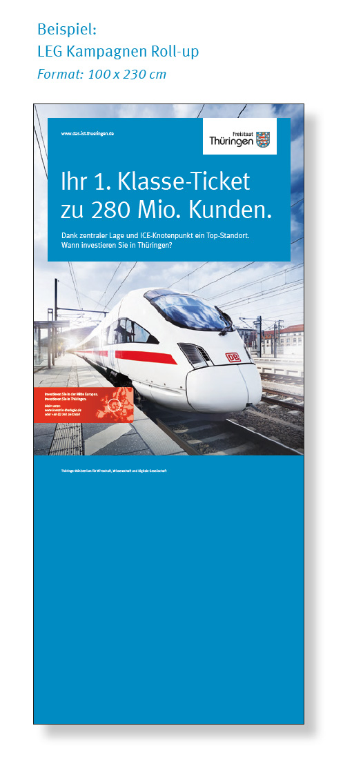 Beispiel: LEG Kampagnen Roll-up Format: 100 x 230 cm