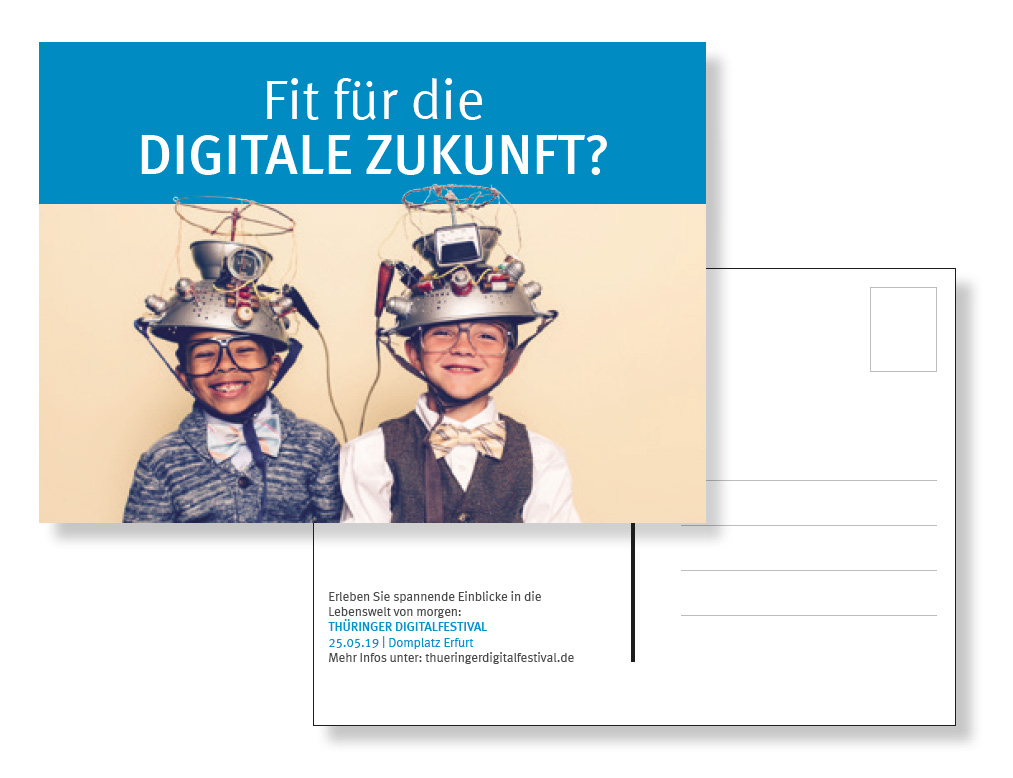 Beispiel Postkarte Digitale Zukunft.